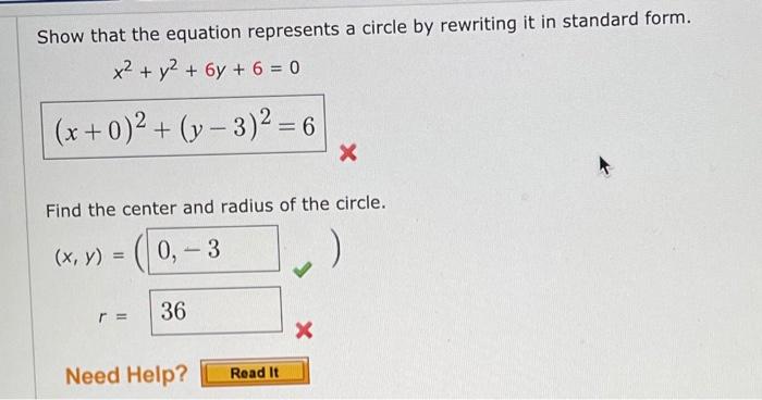 Solved Show that the equation represents a circle by | Chegg.com