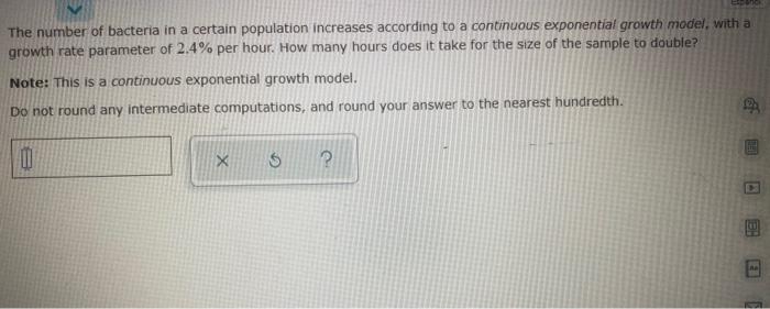 Solved The number of bacteria in a certain population | Chegg.com