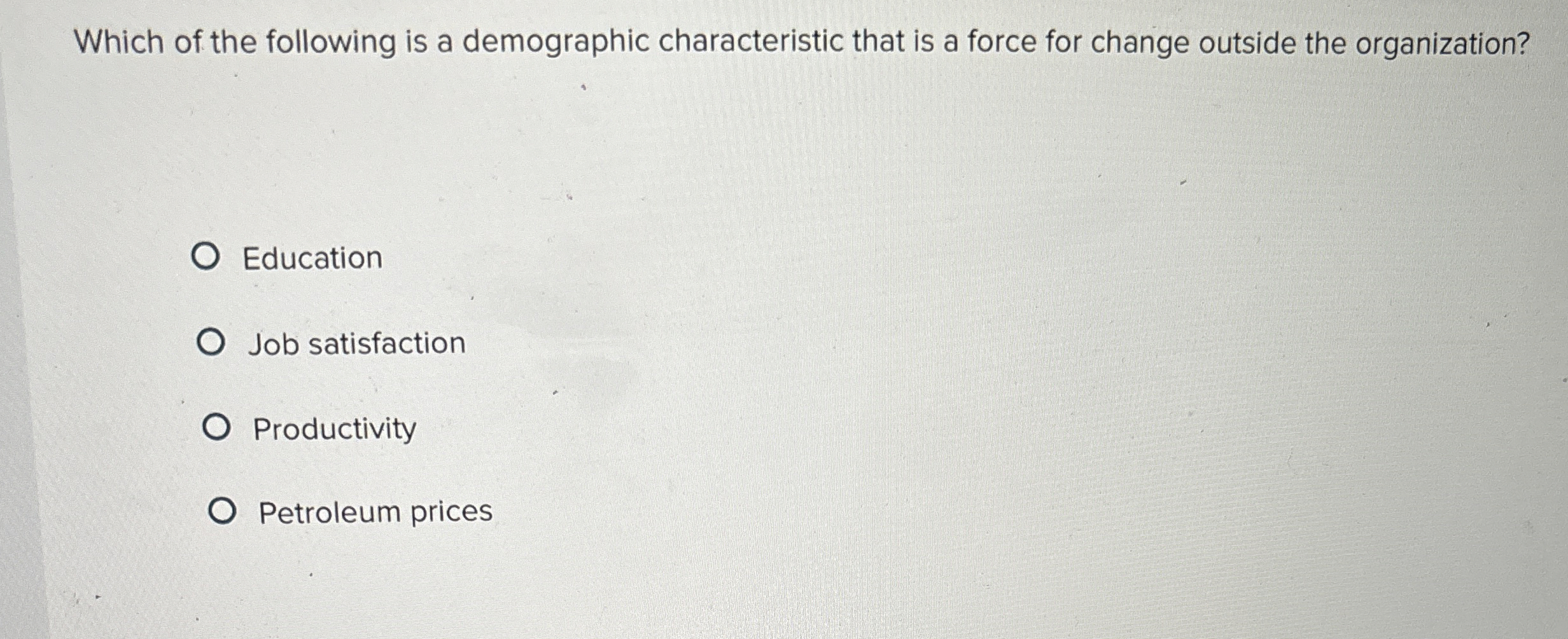 Solved Which of the following is a demographic