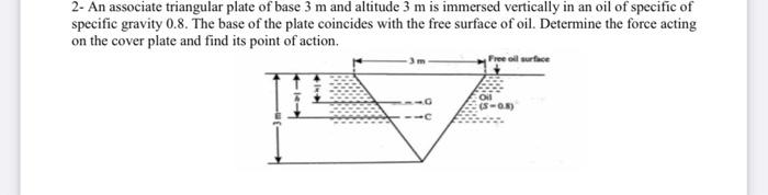 Solved 2- An associate triangular plate of base 3 m and | Chegg.com