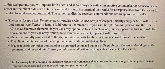 Solved In this assignment, you will update both client and | Chegg.com