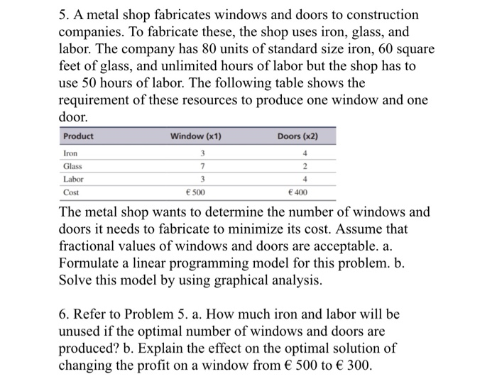 Solved 1. The Willow Furniture Company produces tables. The
