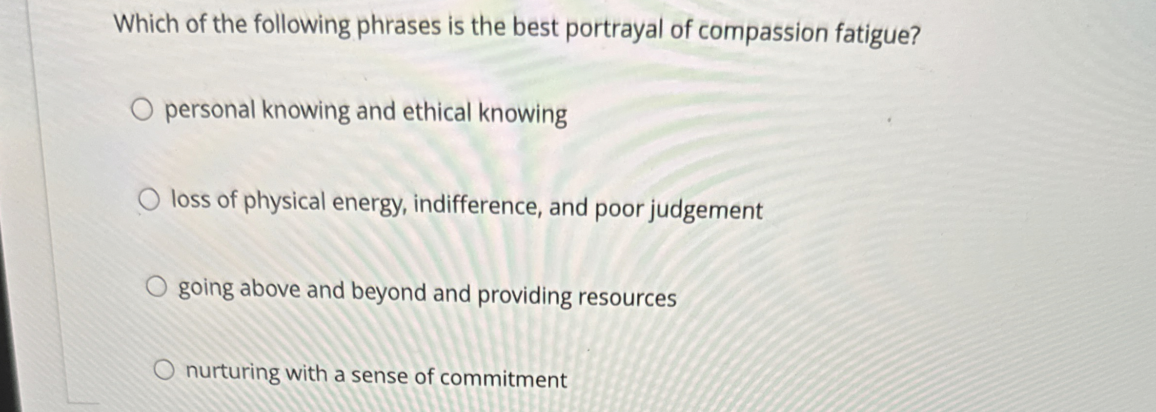 Solved Which of the following phrases is the best portrayal | Chegg.com