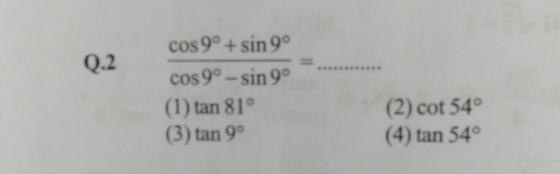 \( \frac{\cos 9^{\circ}+\sin 9^{\circ}}{\cos 9^{\circ}-\sin 9^{\circ}}= \)