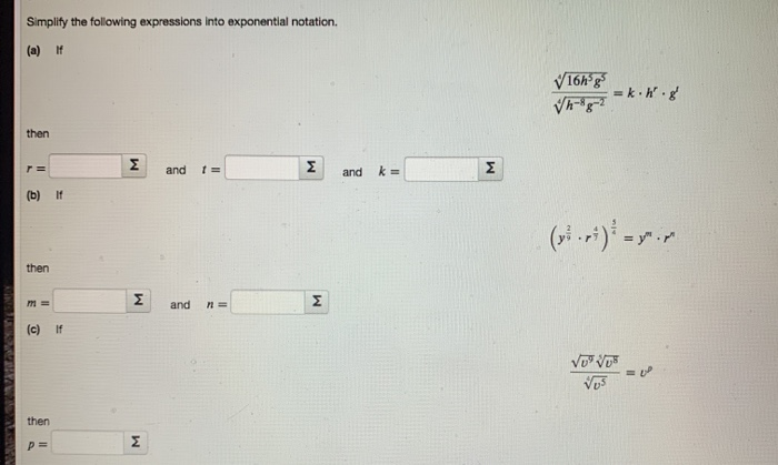 Solved Simplify the following expressions into exponential | Chegg.com