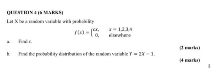 Solved QUESTION 4 (6 MARKS) Let X be a random variable with | Chegg.com