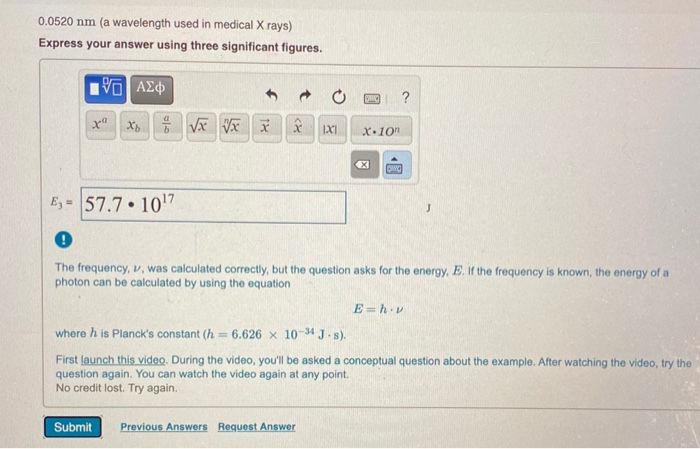 Solved 0.0520 Nm (a Wavelength Used In Medical X Rays) | Chegg.com