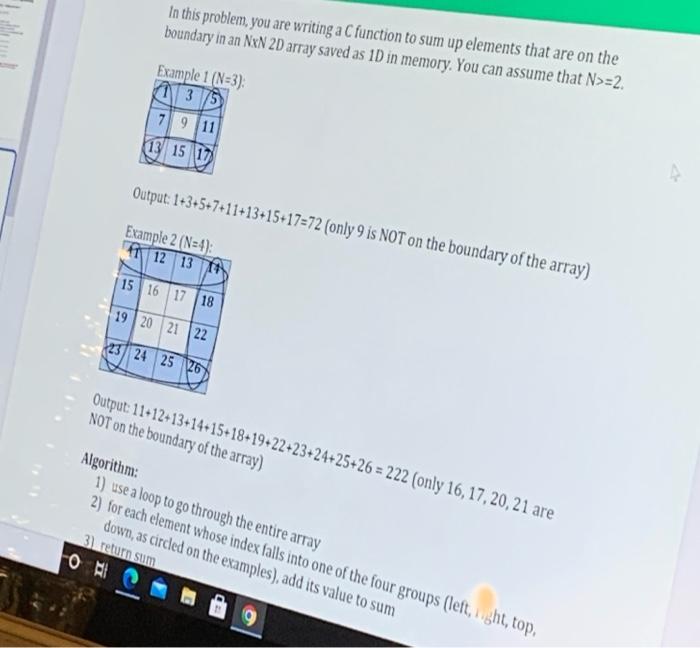 Solved In this problem, you are writing a C function to sum | Chegg.com
