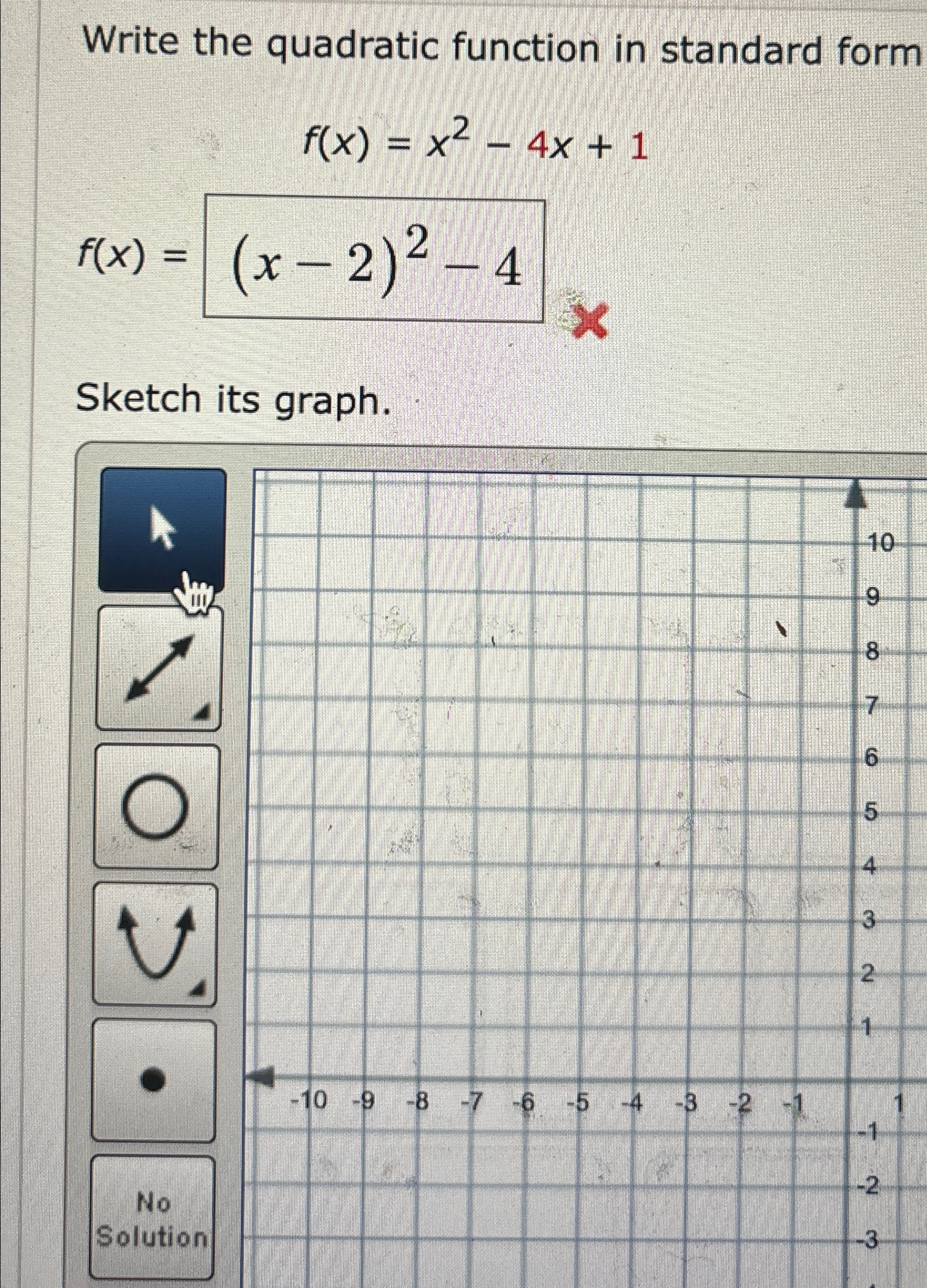 Solved Write the quadratic function in standard | Chegg.com