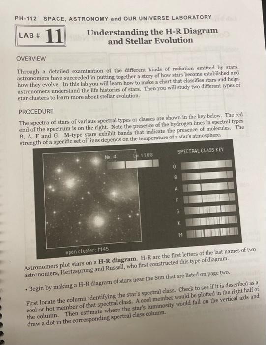 Solved PH-112 SPACE, ASTRONOMY and OUR UNIVERSE LABORATORY | Chegg.com