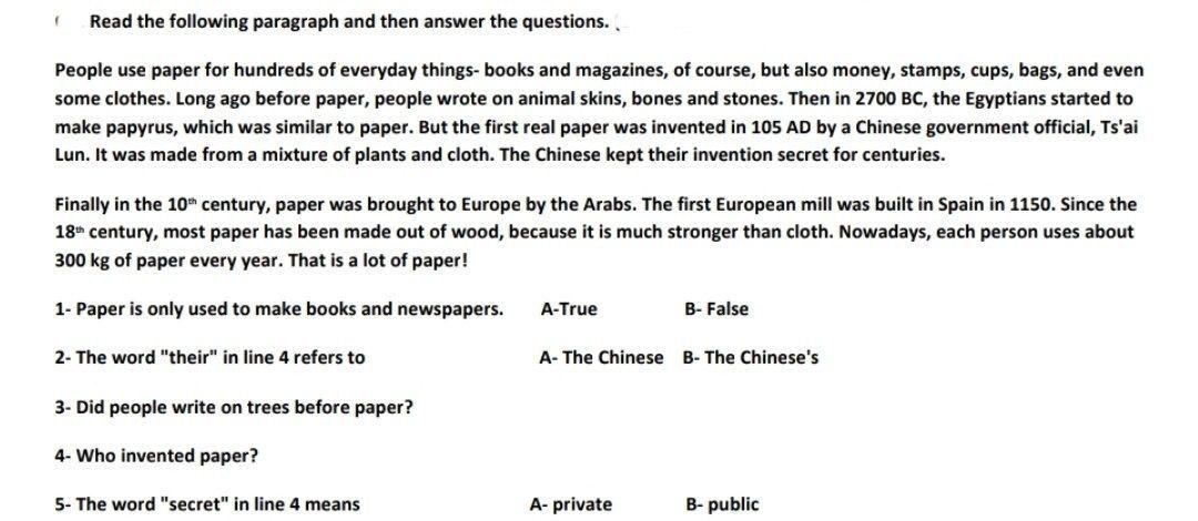 Solved Read the following paragraph and then answer the | Chegg.com