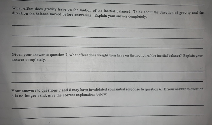 what-effect-does-gravity-have-on-the-motion-of-the-chegg