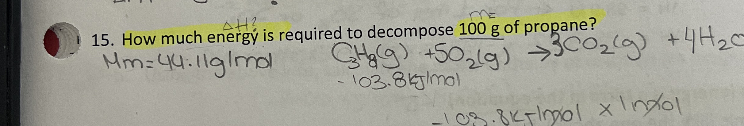 Solved How much energy is required to decompose 100 ﻿g of | Chegg.com