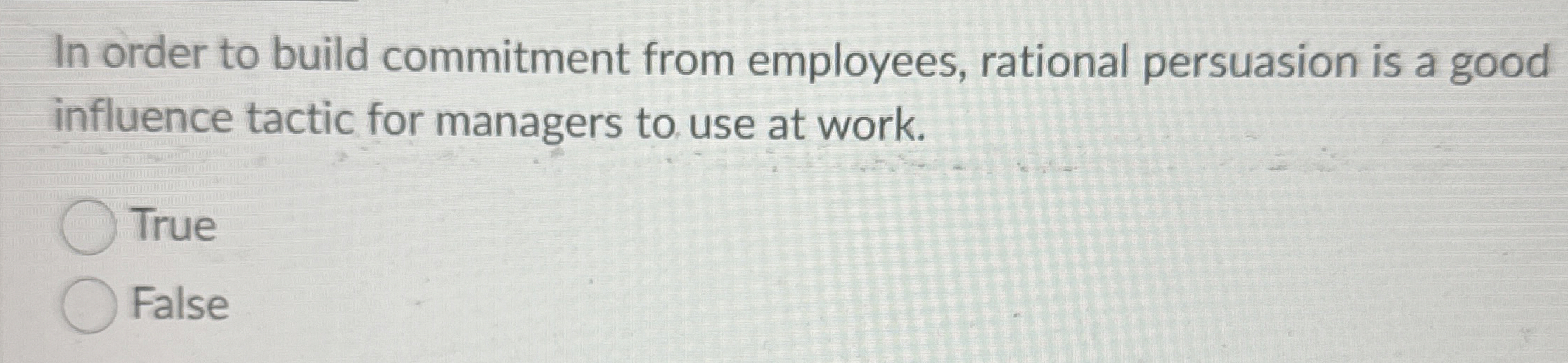 Solved In order to build commitment from employees, rational | Chegg.com