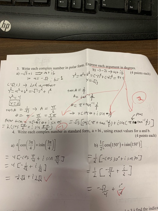 Solved Form Express Each Argument In Degrees B 3 2i Chegg Com