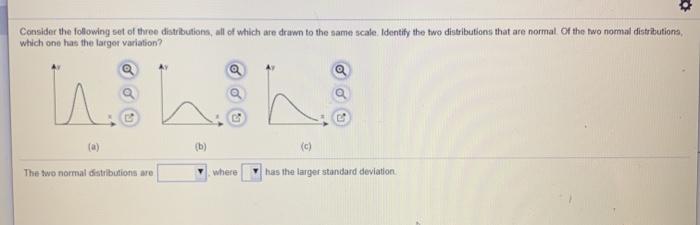 Solved Consider the following set of three distributions, | Chegg.com