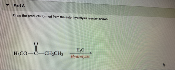 Solved Part A Draw the products formed from the ester | Chegg.com