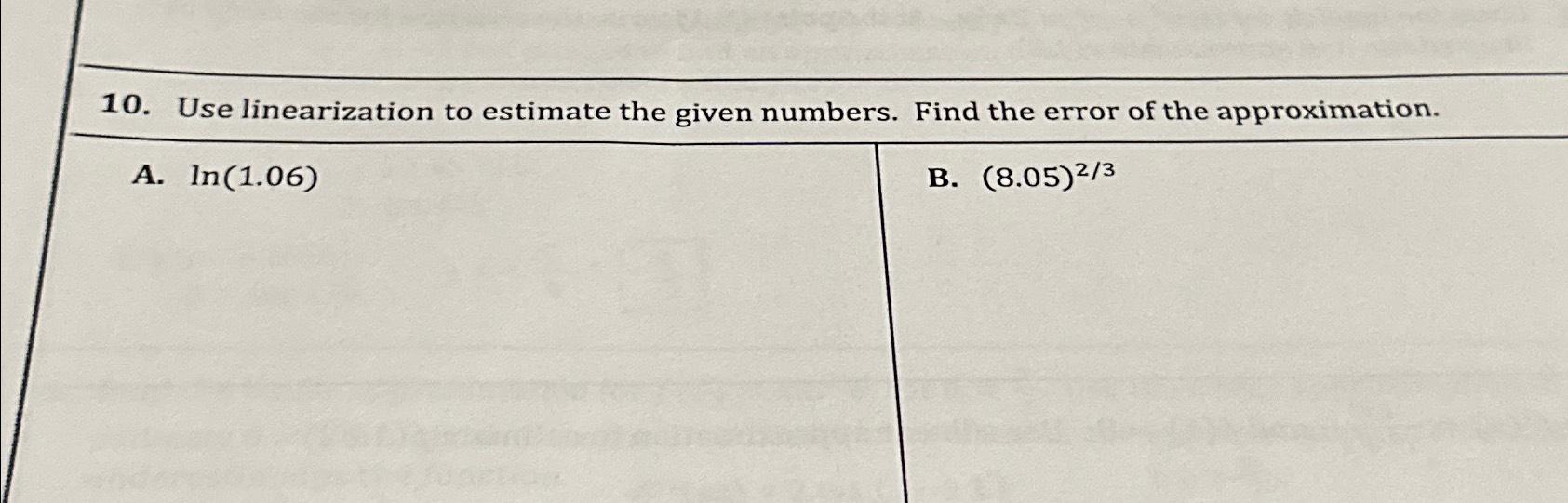 Solved Use linearization to estimate the given numbers. Find