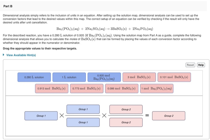 Solved Part B Dimensional Analysis Simply Refers To The | Chegg.com