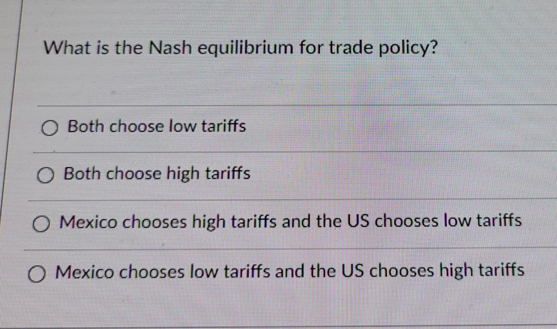 Low Tariffs Solved Consider the trade relations between the United | Chegg.com