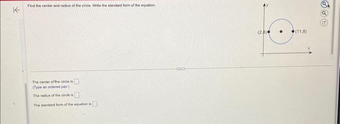 Solved Find the center and radius of the circle. Write the | Chegg.com
