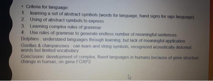 What are the criteria for language? Please state and | Chegg.com