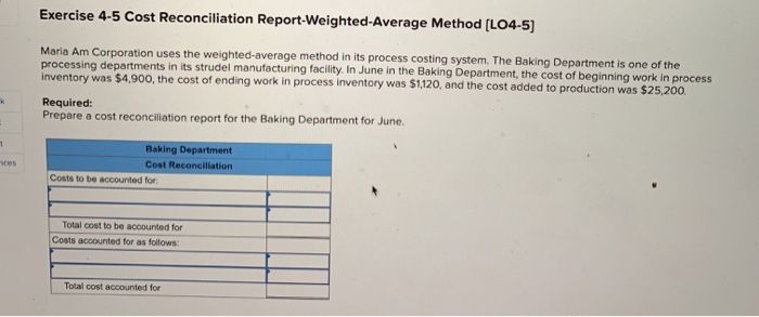 Solved Exercise 4-4 Assigning Costs to Units-Weighted | Chegg.com