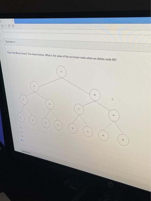 Solved X0 Question 3 Given the Bay Search Tree shown below. | Chegg.com