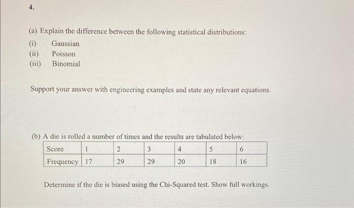 Solved 4. (a) Explain the difference between the following | Chegg.com