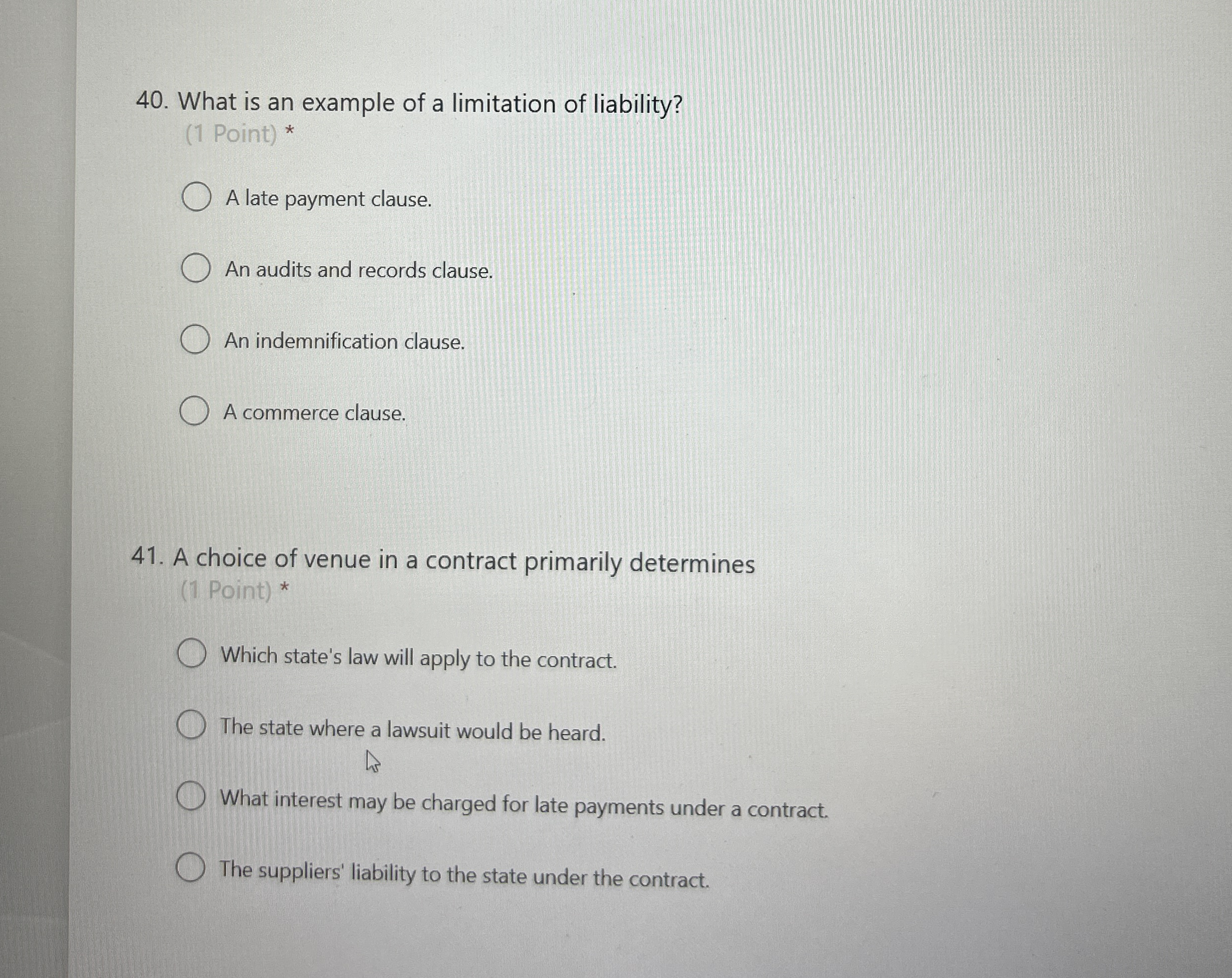 Solved What is an example of a limitation of liability?(1 | Chegg.com