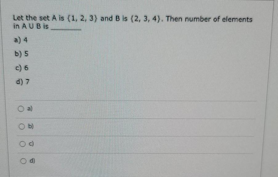 Solved Let The Set A Is {1, 2, 3) And B Is {2, 3, 4). Then | Chegg.com