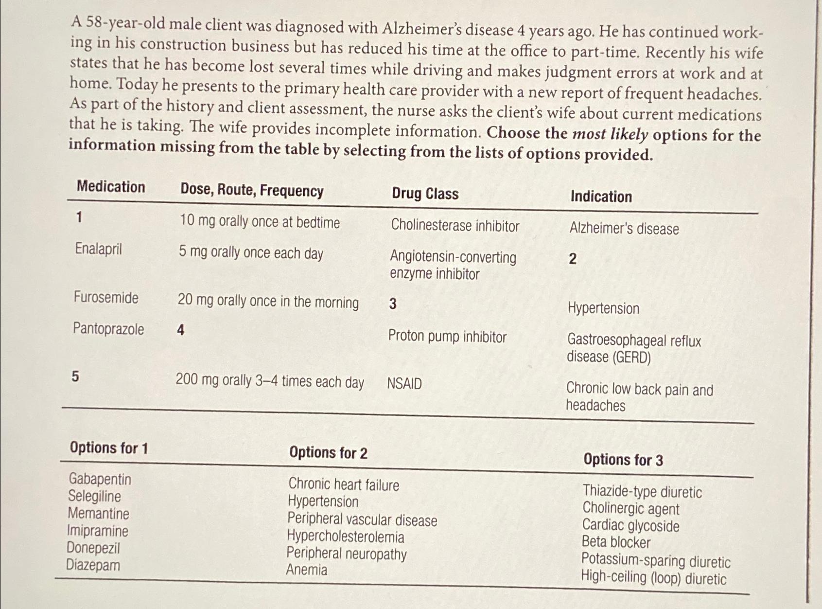 Solved A 58-year-old male client was diagnosed with | Chegg.com