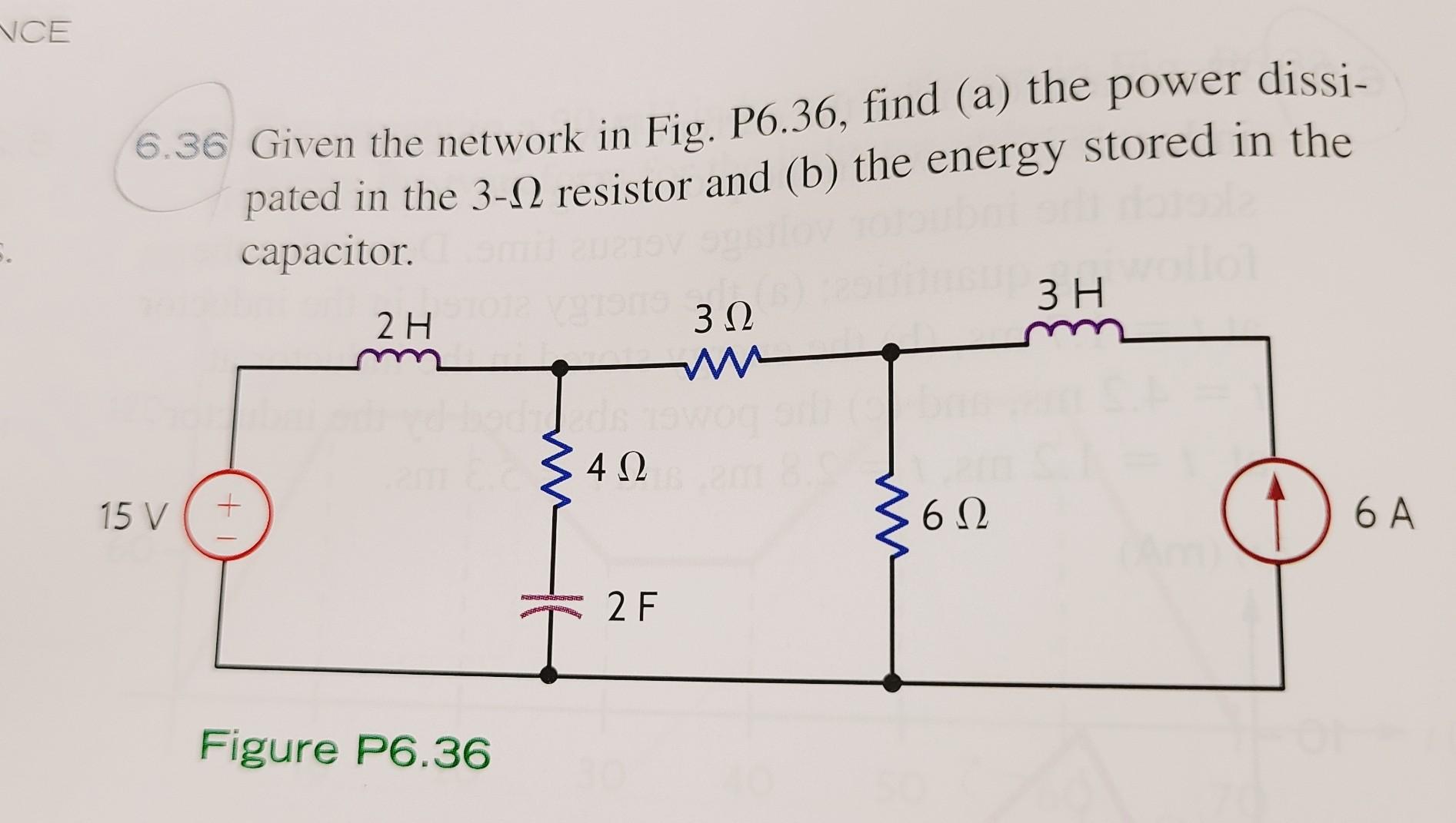 Solved 6.36 Given The Network In Fig. P6.36, Find (a) The | Chegg.com