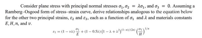 Solved = Consider plane stress with principal normal | Chegg.com ...