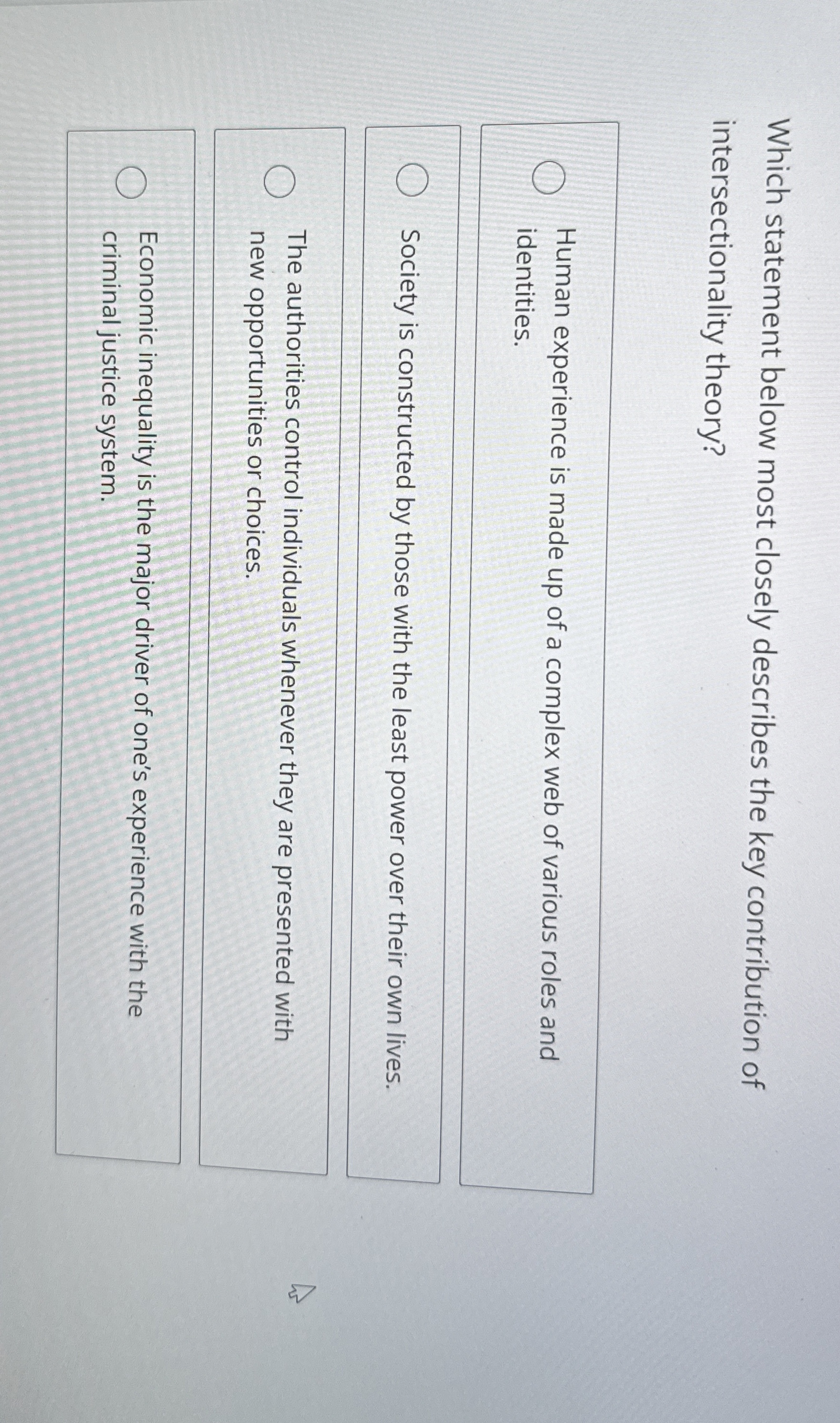 Solved Which statement below most closely describes the key | Chegg.com