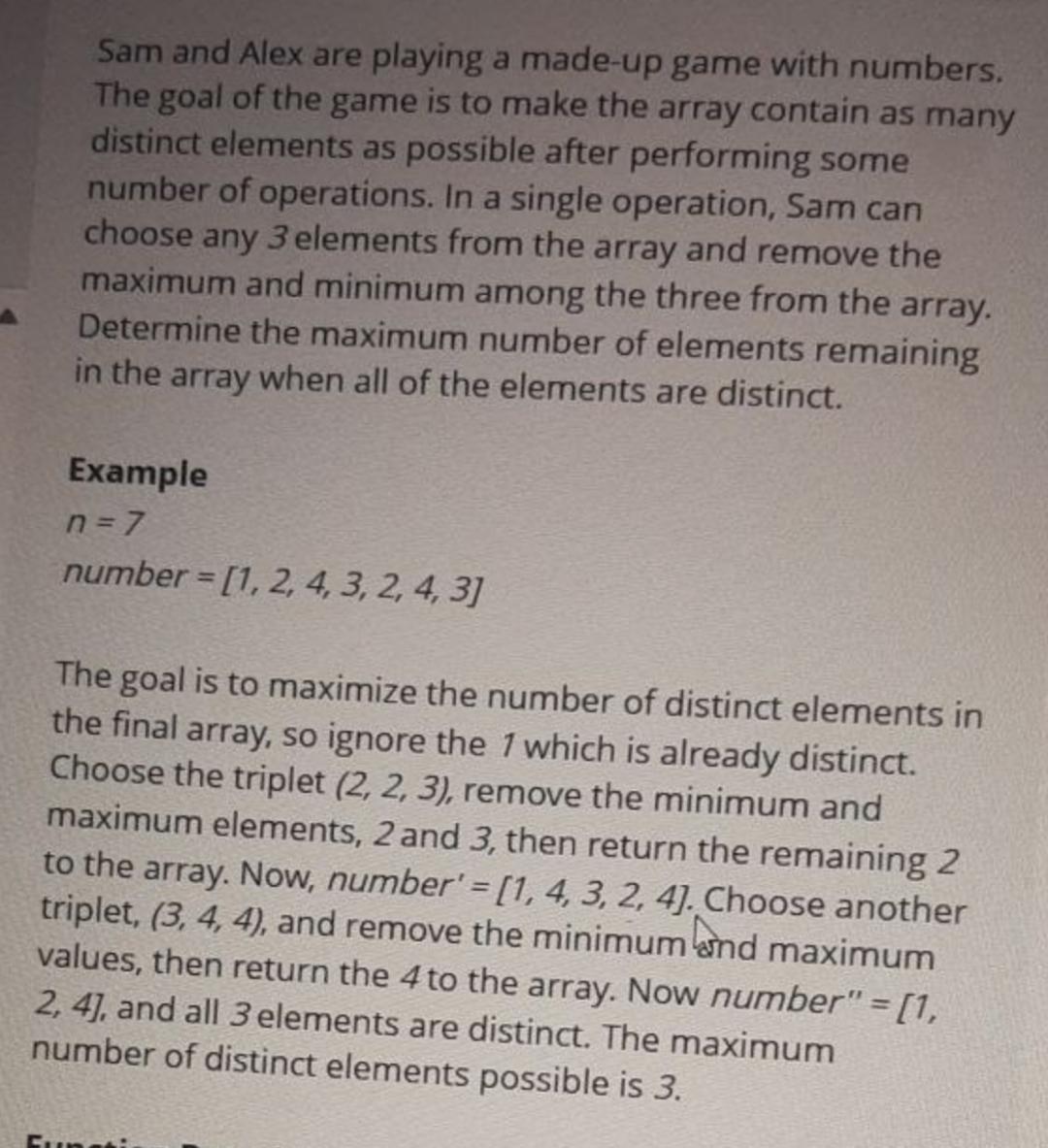 Solved Give me code Sam and Alex are playing a made-up game | Chegg.com