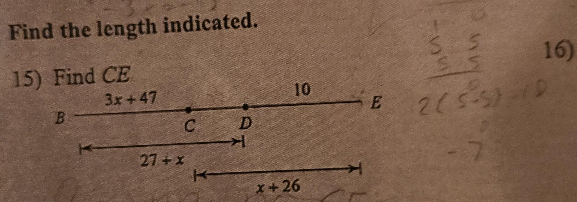 geometry assignment find the length indicated answer key