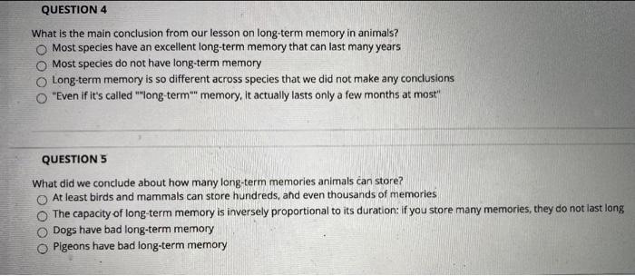 Solved QUESTION 4 What is the main conclusion from our 