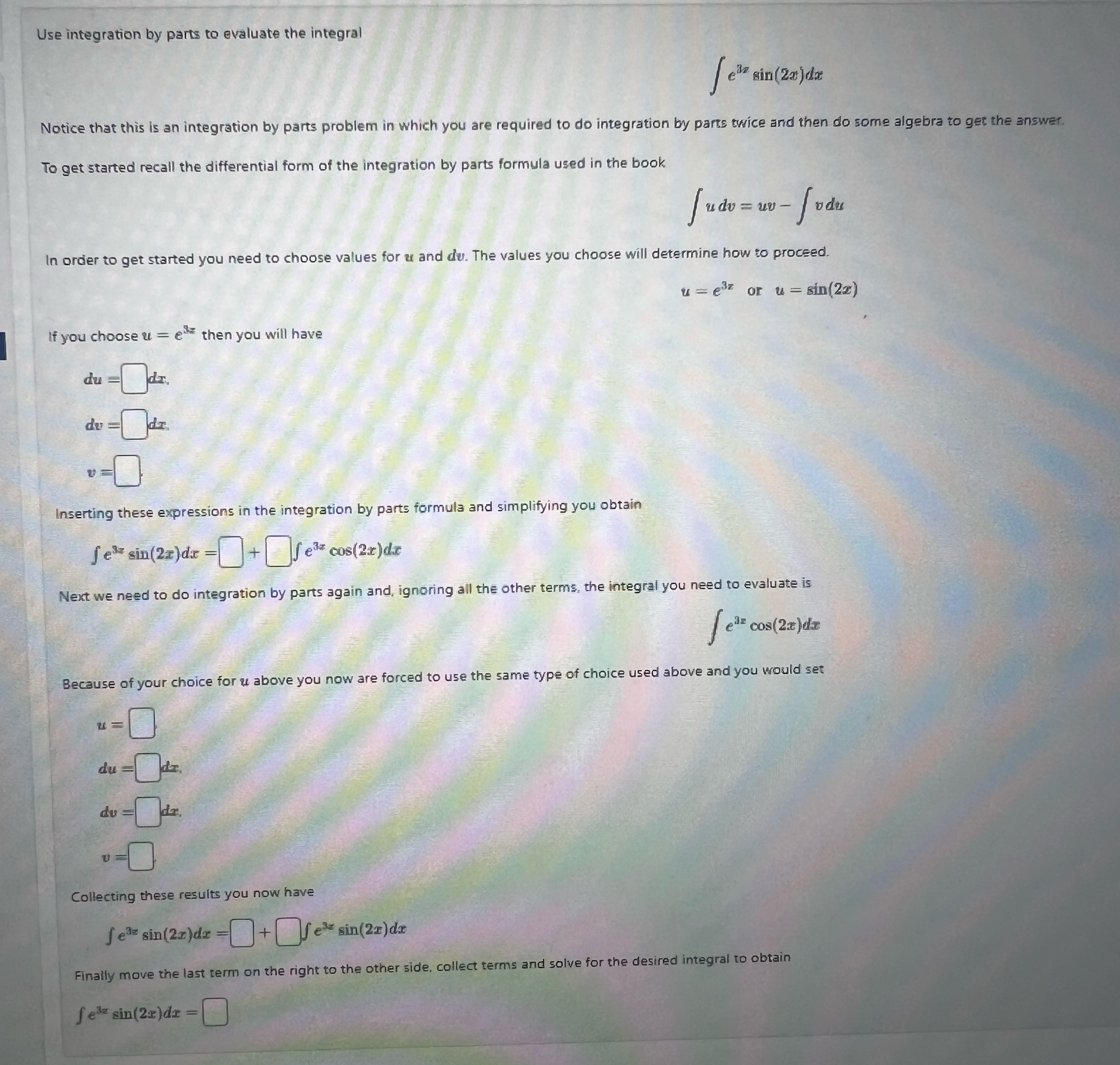 Solved Use integration by parts to evaluate the | Chegg.com