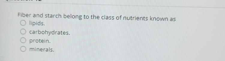 WHICH CLASSIFICATION OF STARCH IS ALSO KNOWN AS FIBER IN THE DIET visual data 5