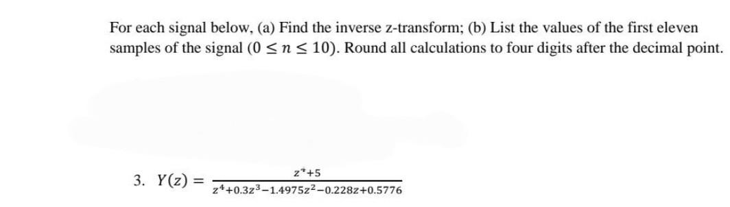 For each signal below, (a) Find the inverse | Chegg.com