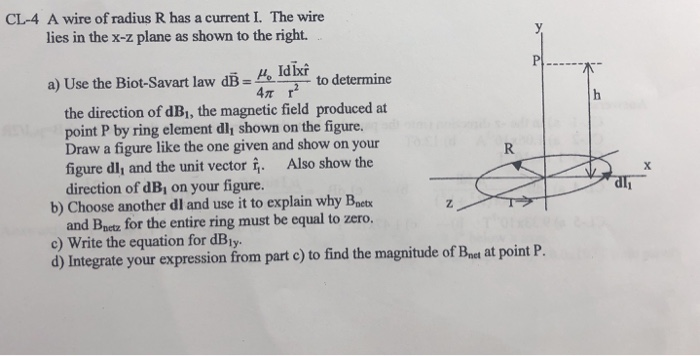 Solved CL-4 A wire of radius R has a current I. The wire | Chegg.com