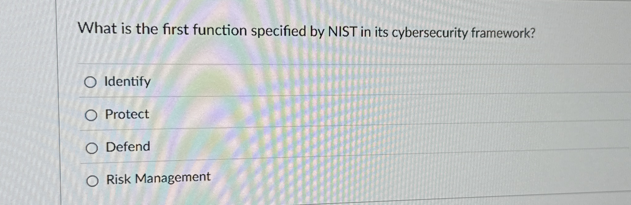 Solved What is the first function specified by NIST in its | Chegg.com