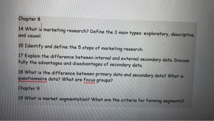 Solved Chapter 8 14 What Is Marketing Research Define Th