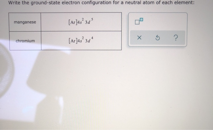 cobalt and chromium electron configuration