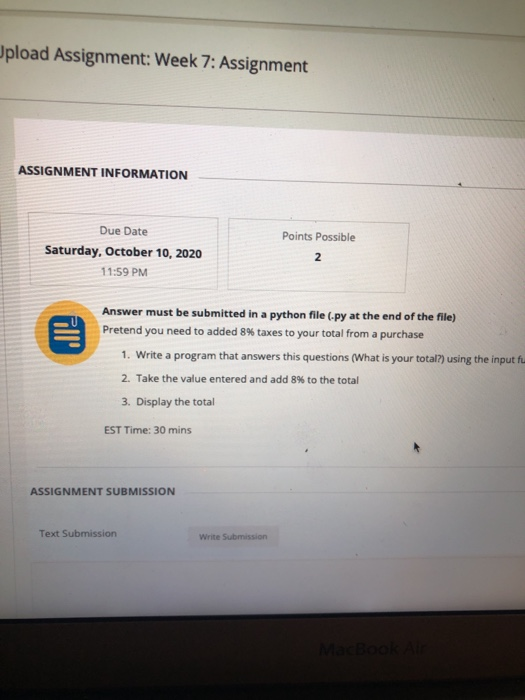 Solved Upload Assignment: Week 7: Assignment ASSIGNMENT | Chegg.com
