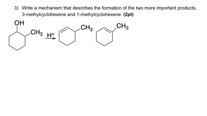 Dehydration of 1-methylcyclohexanol mechanism picture