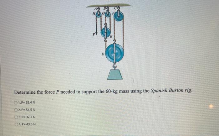 Solved HOGO D Determine the force P needed to support the | Chegg.com