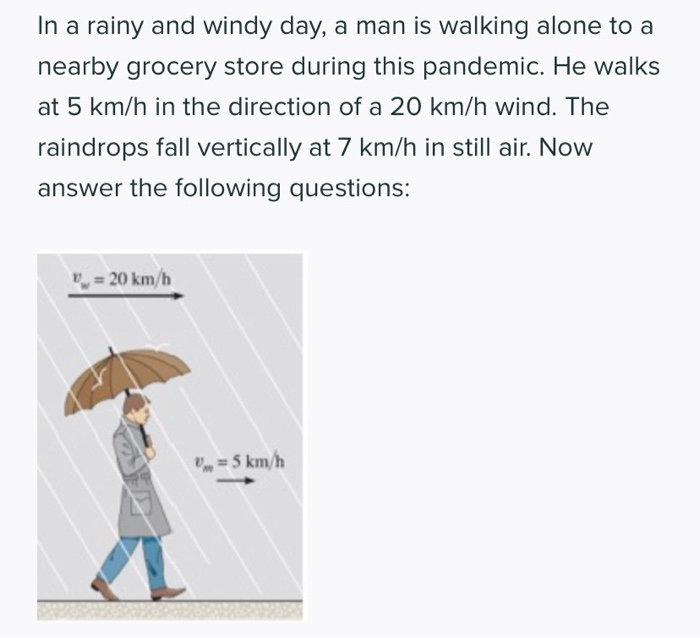 Solved In A Rainy And Windy Day A Man Is Walking Alone To A Chegg Com
