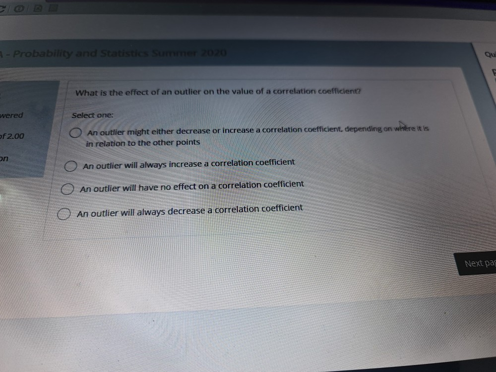 Solved - Probability and Statistics Qu What is the effect of | Chegg.com
